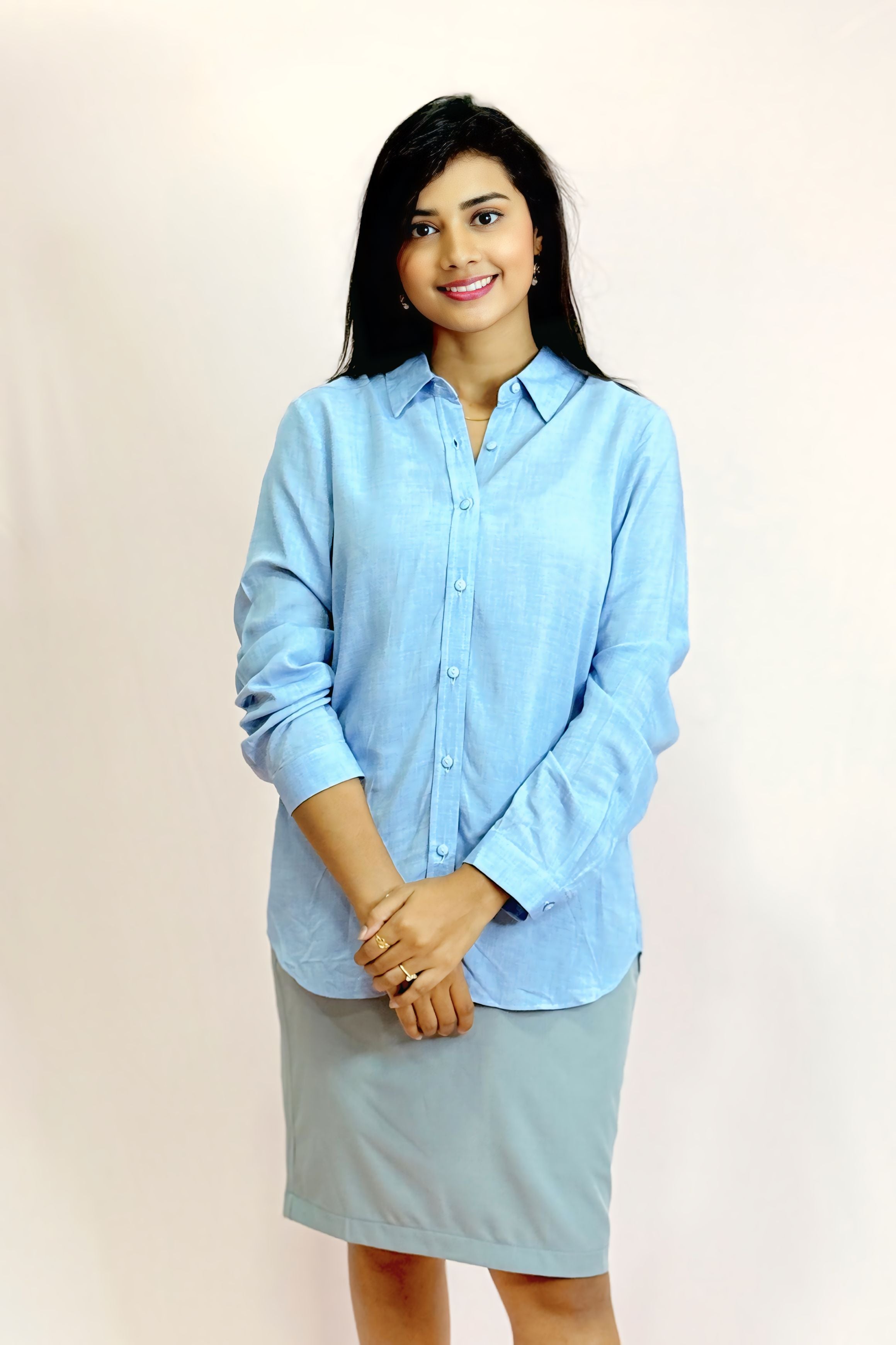 Cotton Shirt Blouse for Office Wear | Elegant Formal Work Top