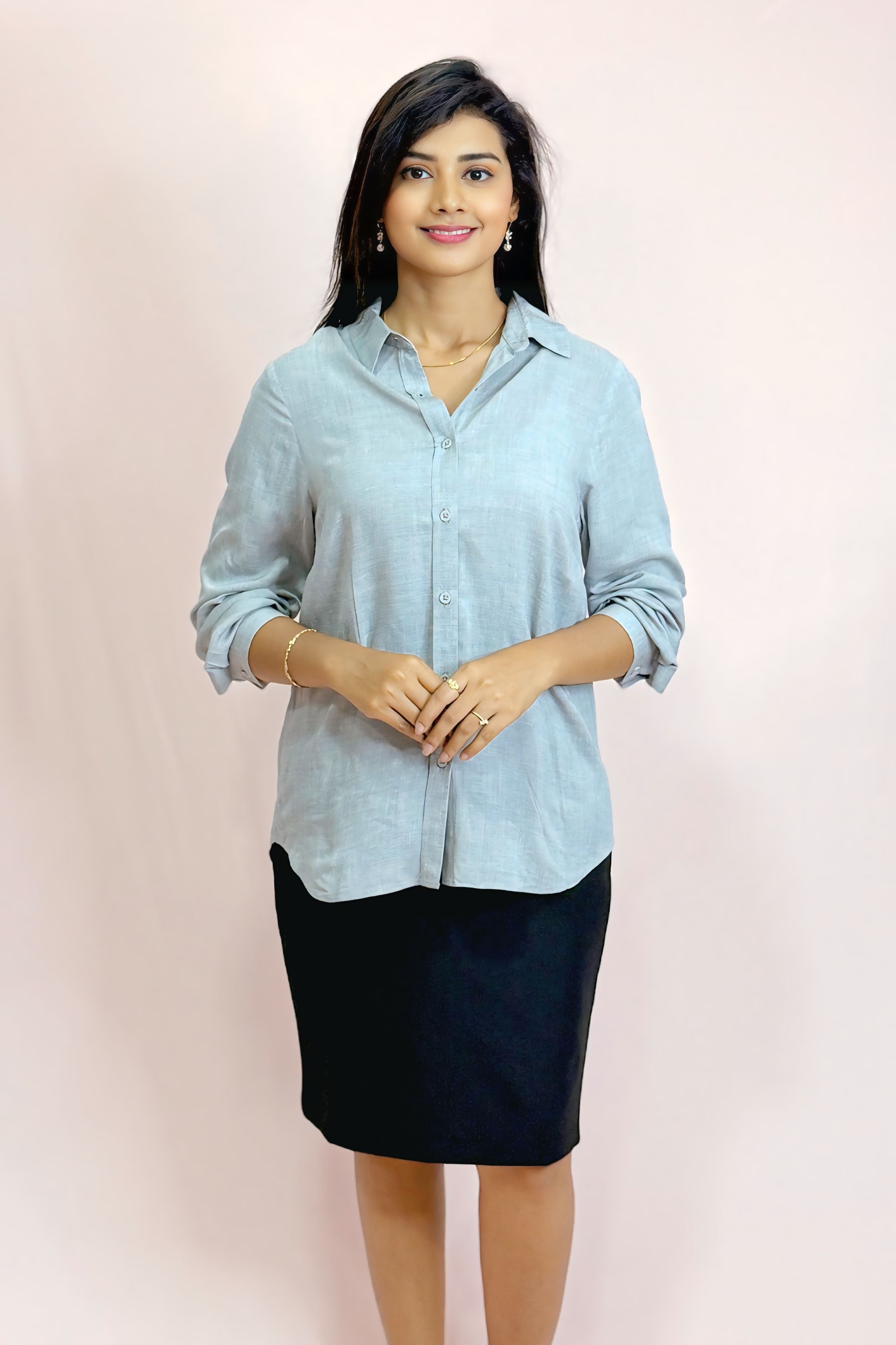 Cotton Shirt Blouse for Office Wear | Elegant Formal Work Top