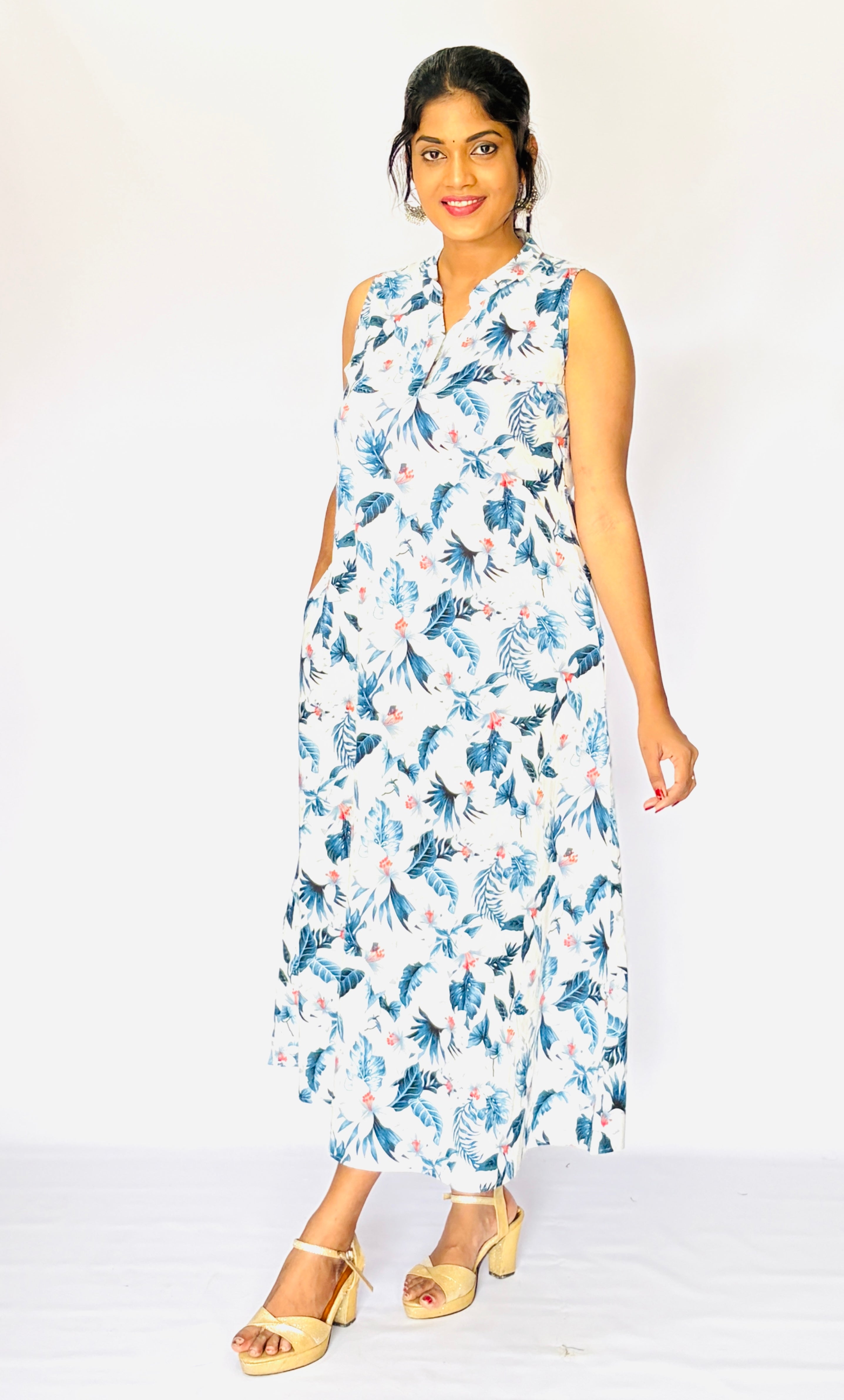 Soft Linen Sleeveless Long Dress