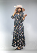 Black Printed Maxi Dress