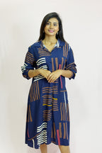 Front Button Check Cotton Dress