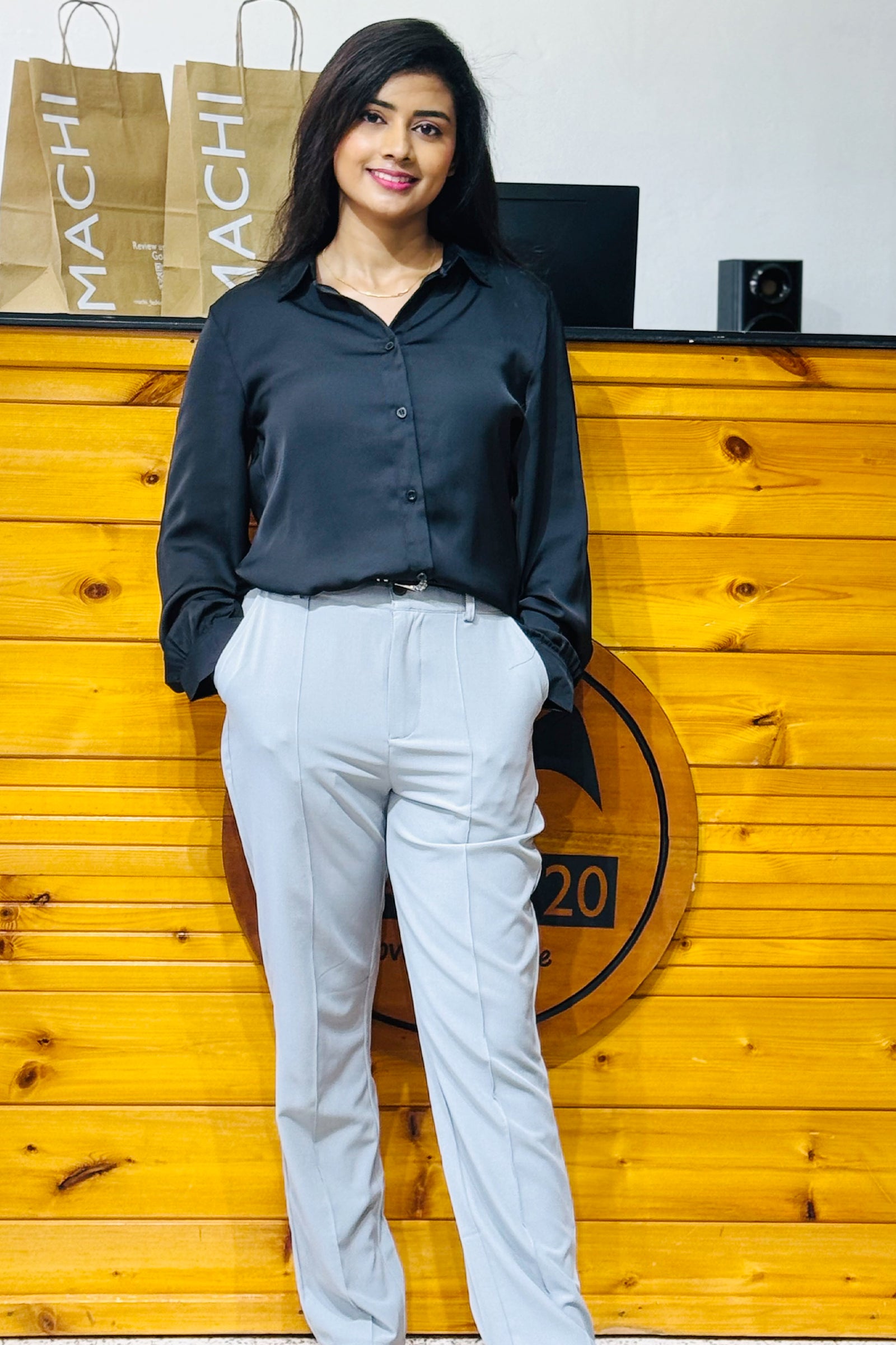 Soft Linen Blend Office Pants | Comfort Fit Work Trousers |