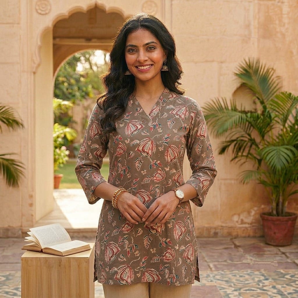 Ash printed short top by AVAL featuring a stylish design, lightweight fabric, and a casual fit for everyday wear.