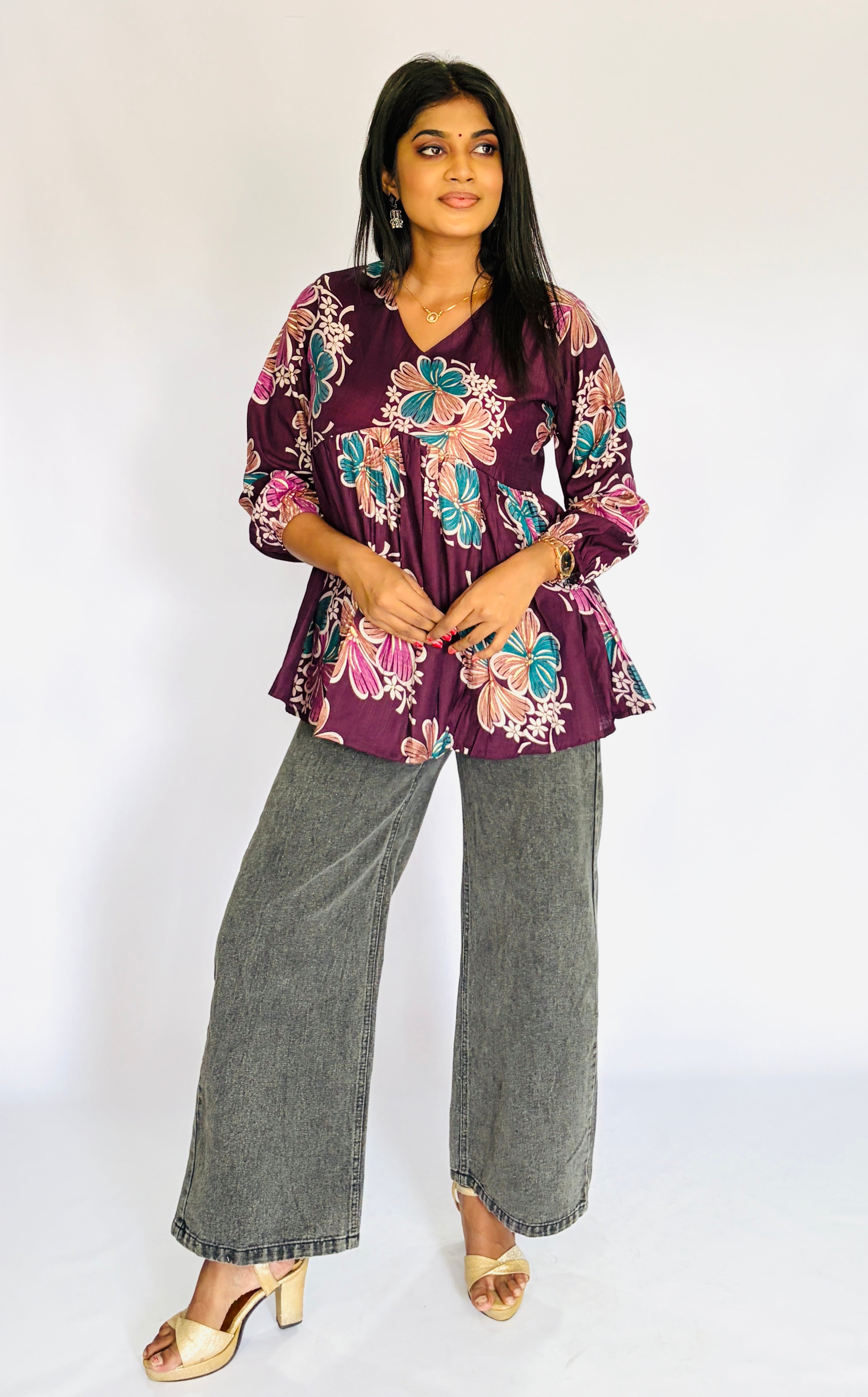 Trendy Dark Purple  Short Kurta