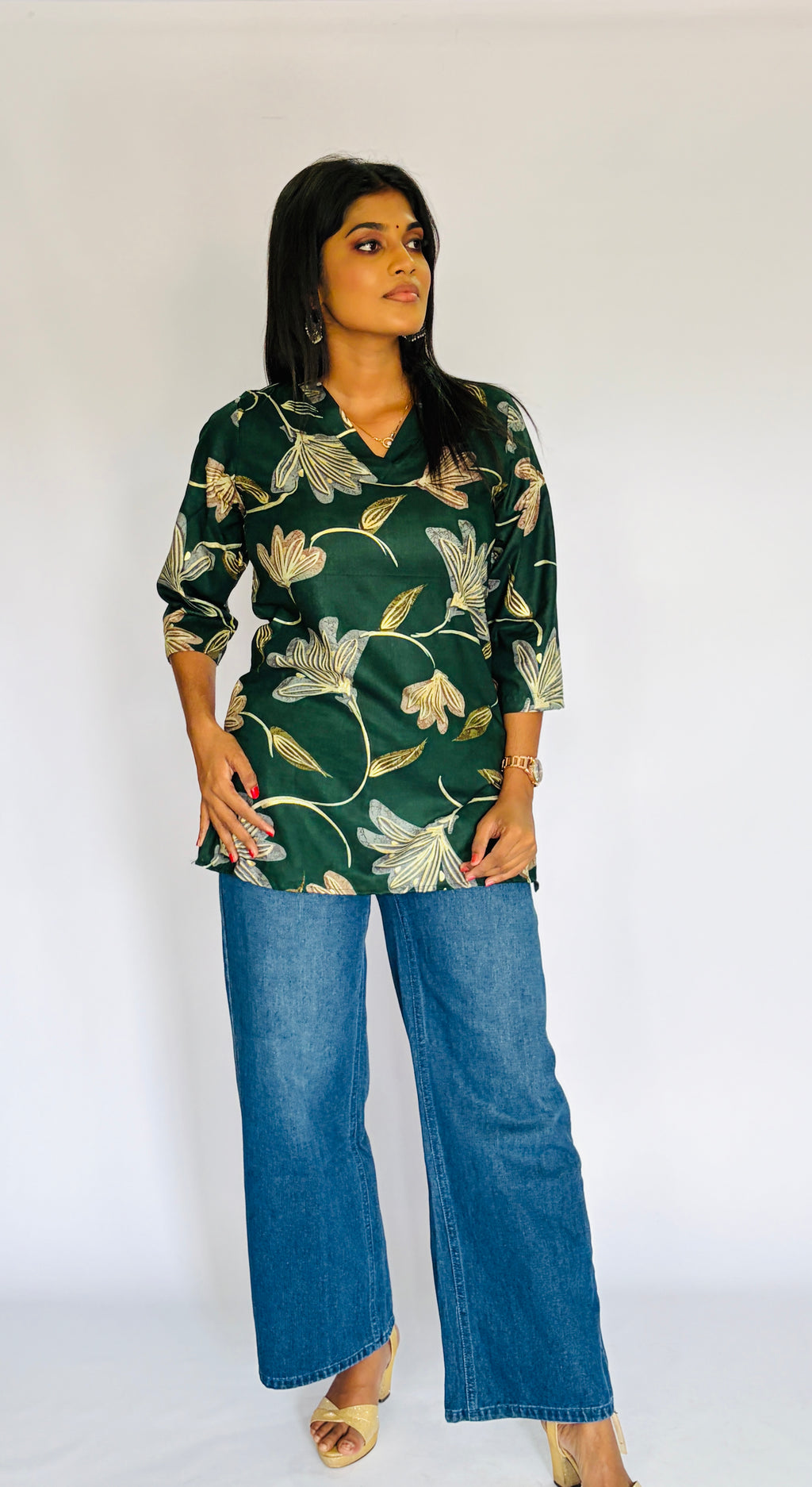 Trendy Bottle Green Short Top