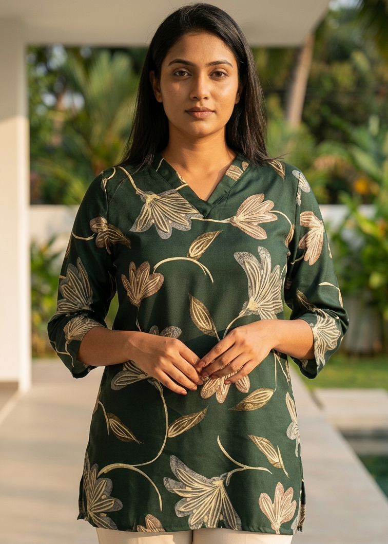 Trendy Bottle Green Short Top