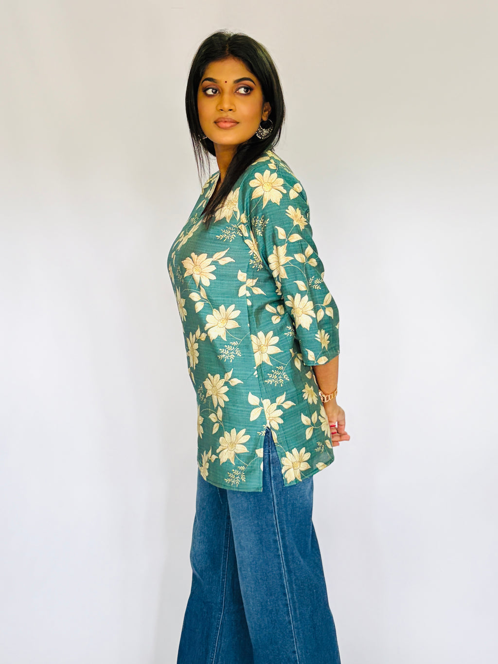 Modern Teal Short Top