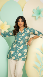 Modern Teal Short Top