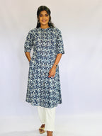 Stylish Navy Blue Long Top
