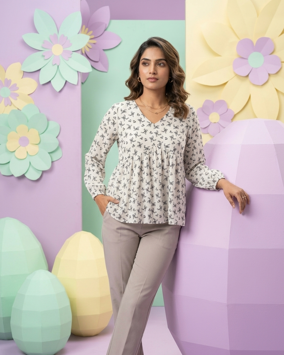 Modern White & Black Top