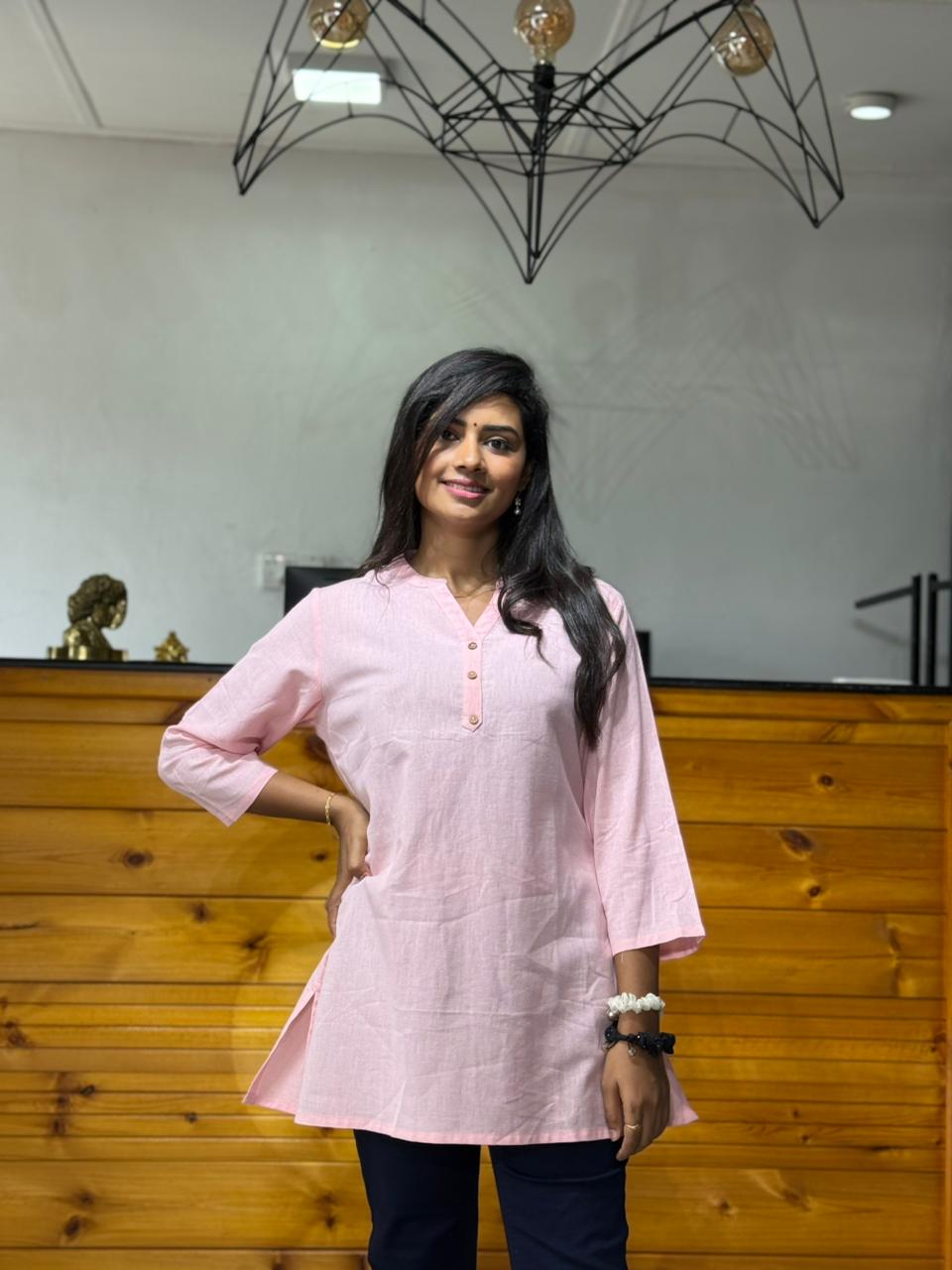 Pink Plain Cotton Top – Everyday Soft Essentials