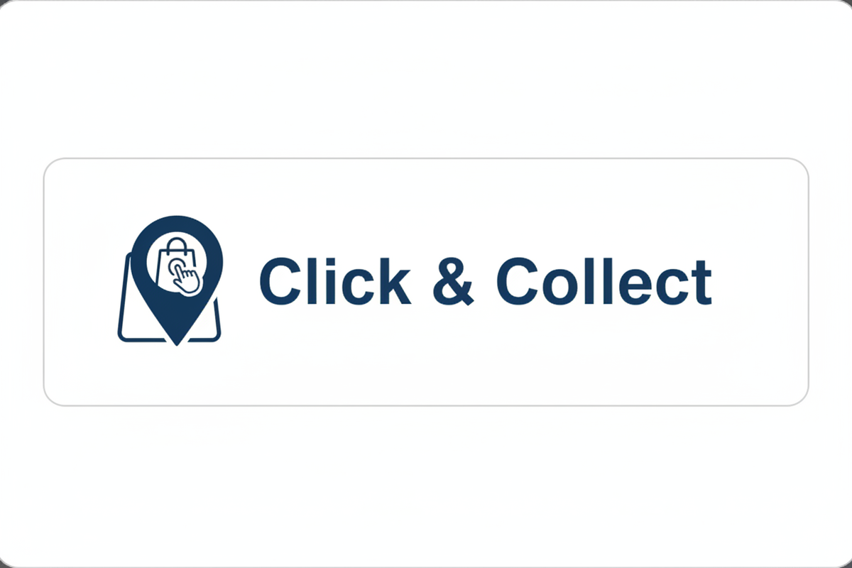Click & Collect icon with text size 200x50 px