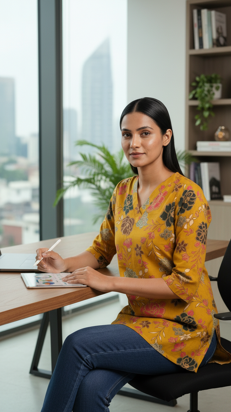 Elegant Mustard Printed Short Top